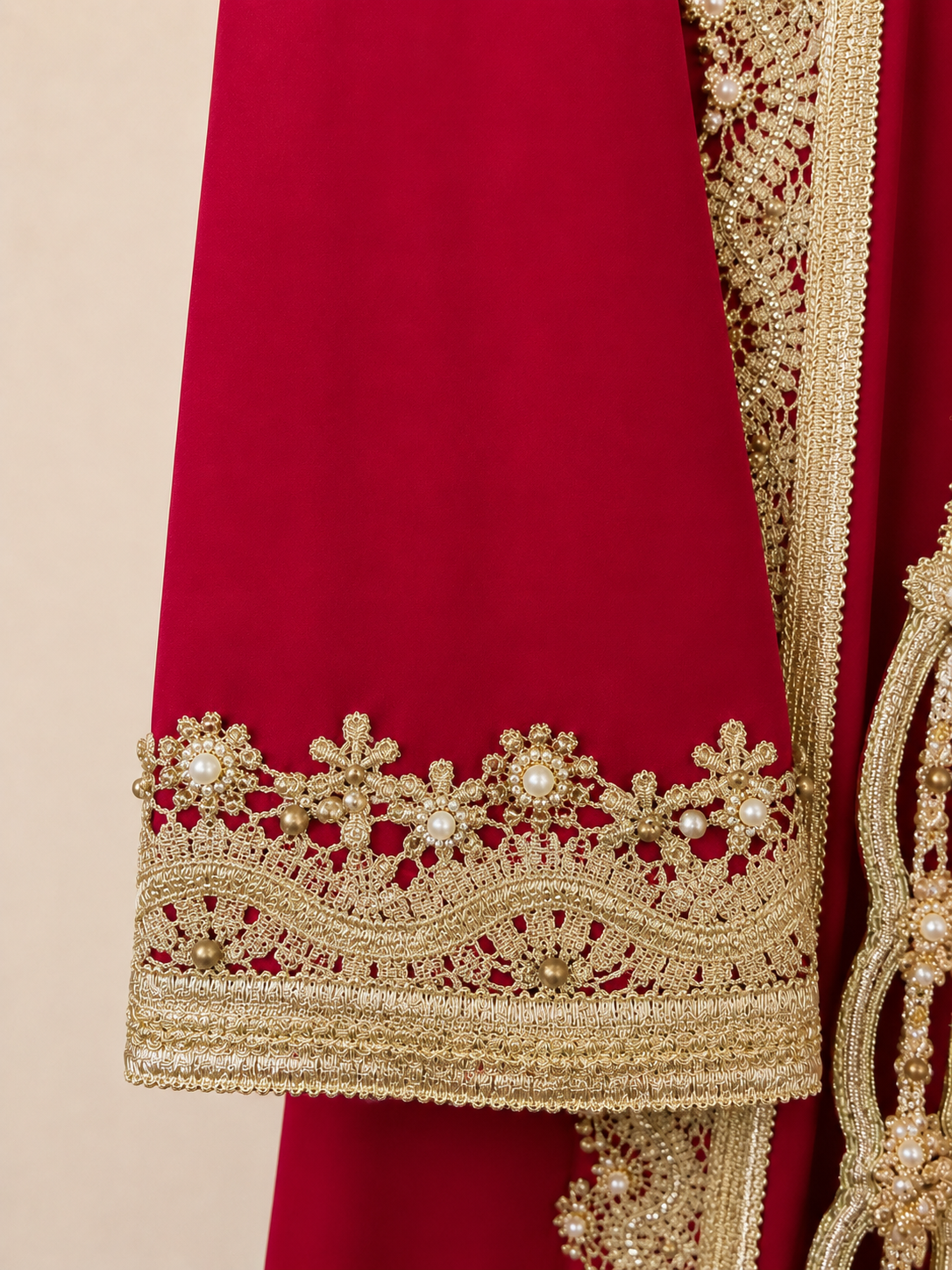 Ruby Royale Embellished Open Abaya
