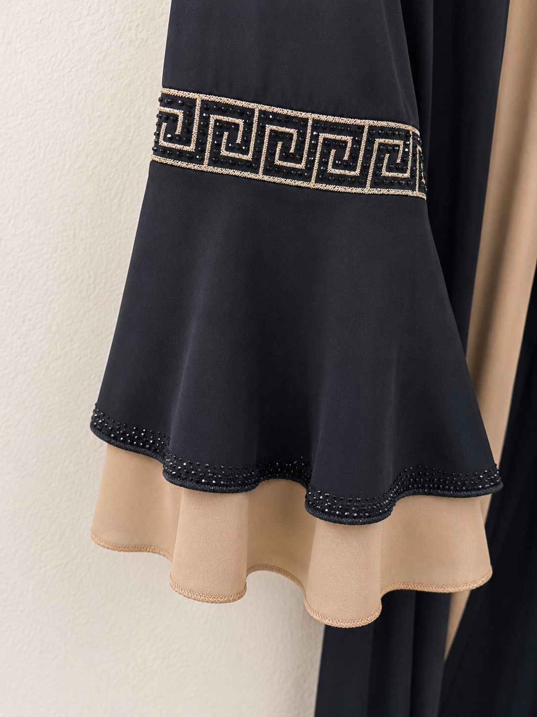 Midnight Champagne Belted Abaya Set