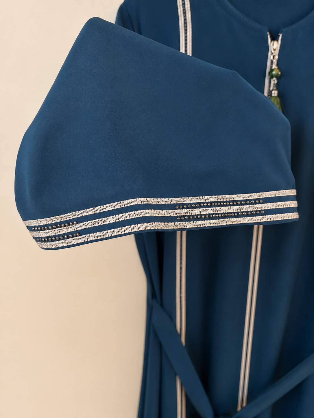 Petrol Sapphire Tassel Detail Abaya
