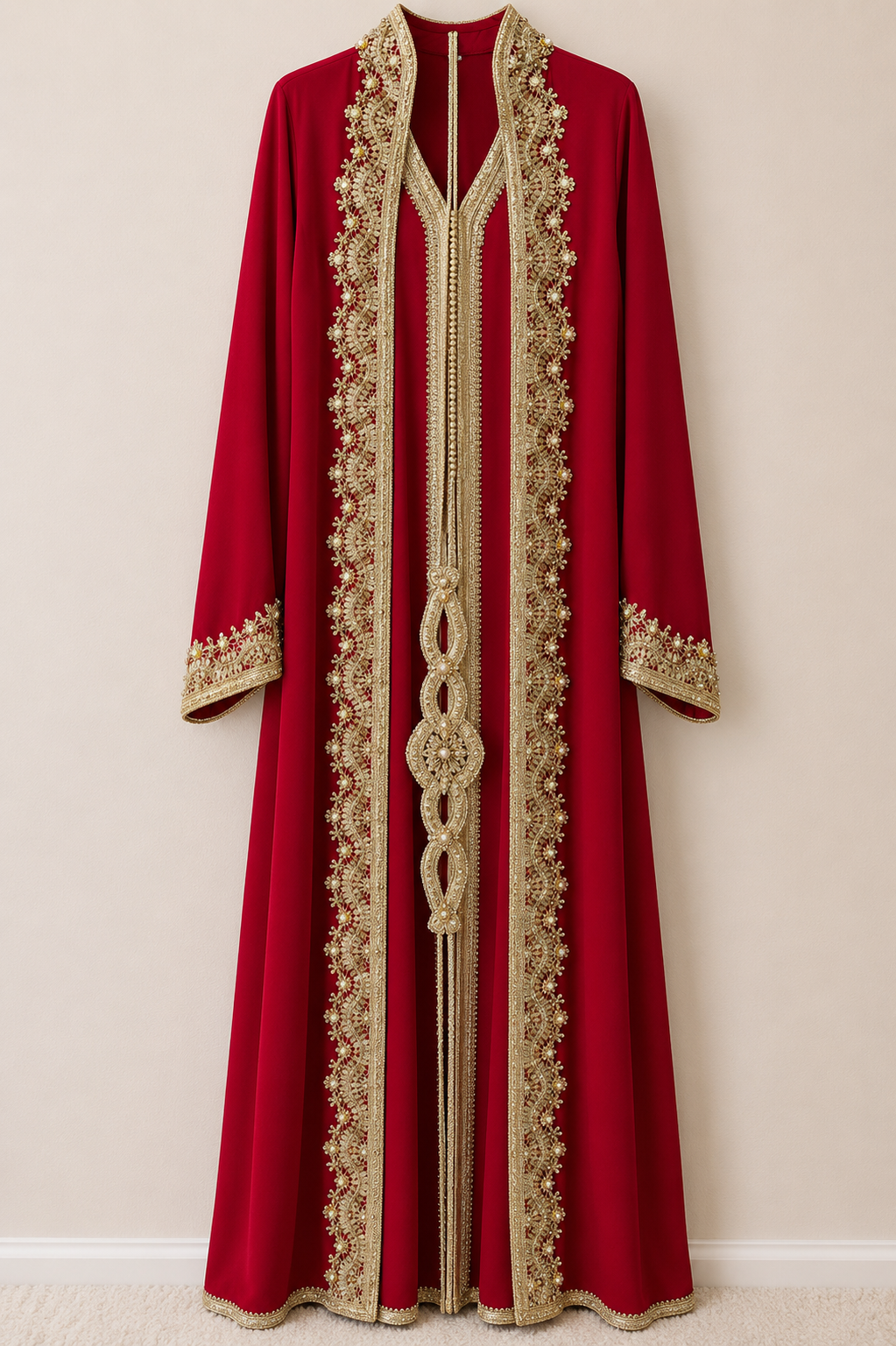 Ruby Royale Embellished Open Abaya