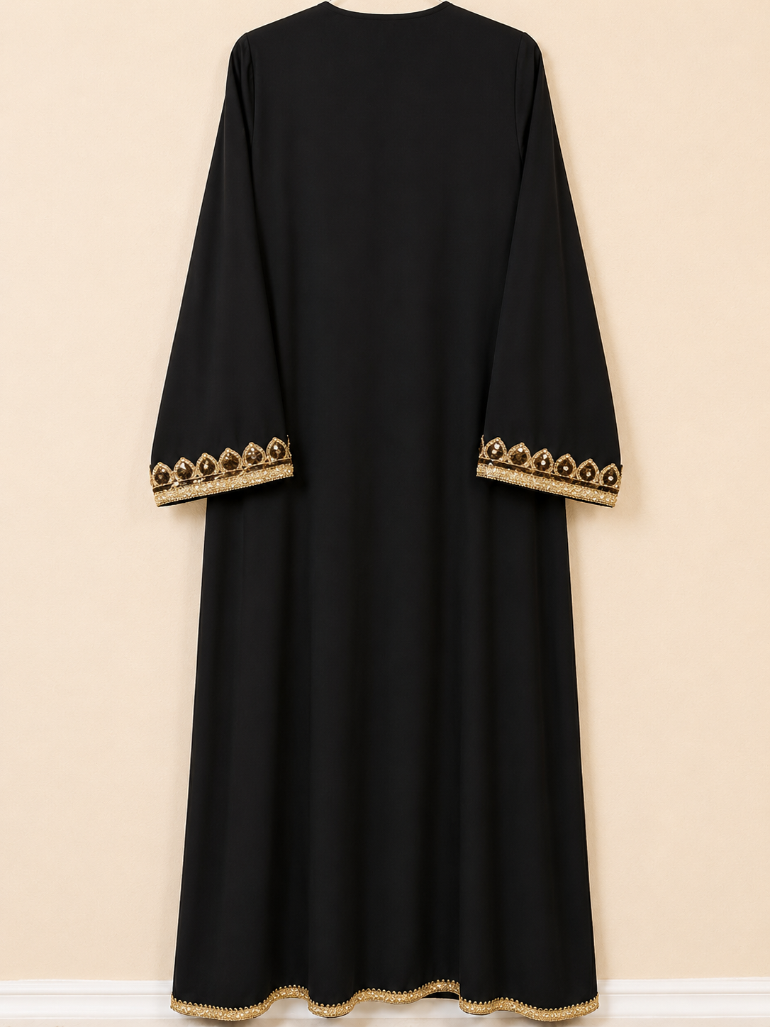 Golden Noir Embellished Kaftan Abaya