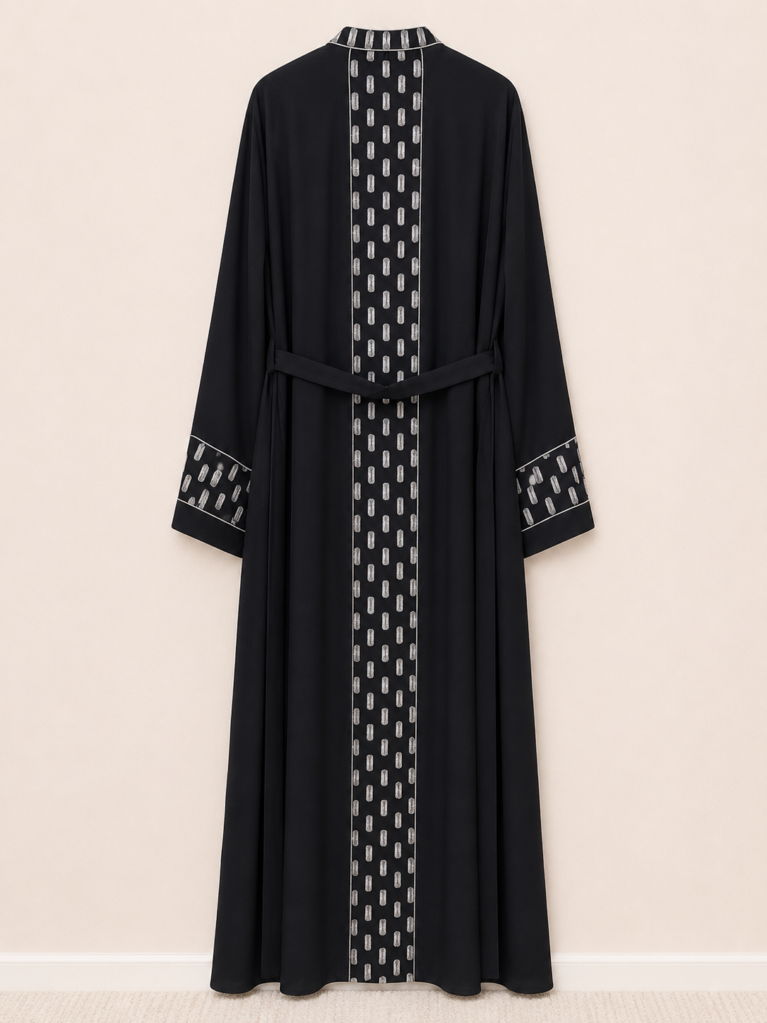 Silver Noir Embellished Abaya