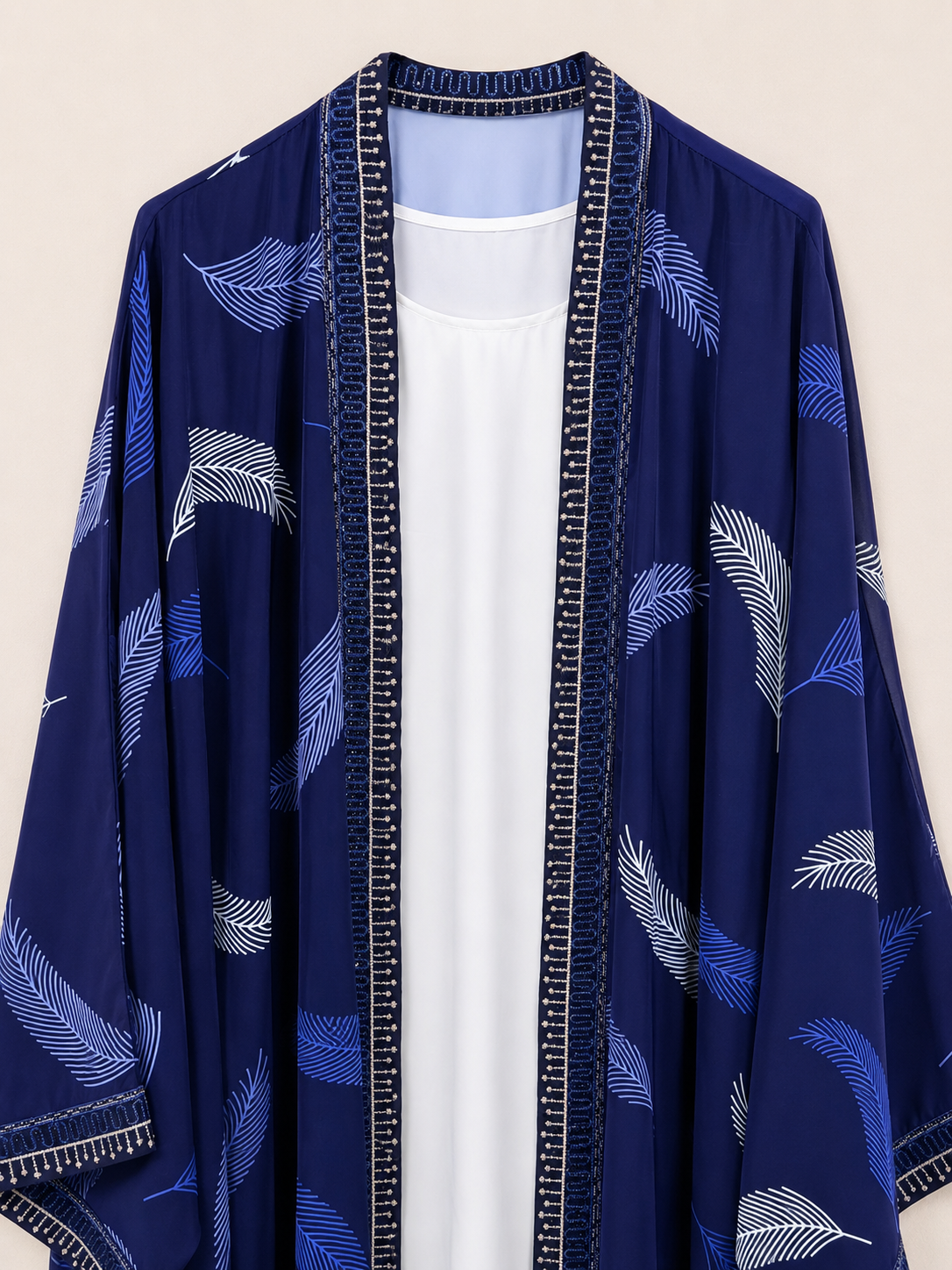 Sapphire Breeze Printed Open Abaya Set