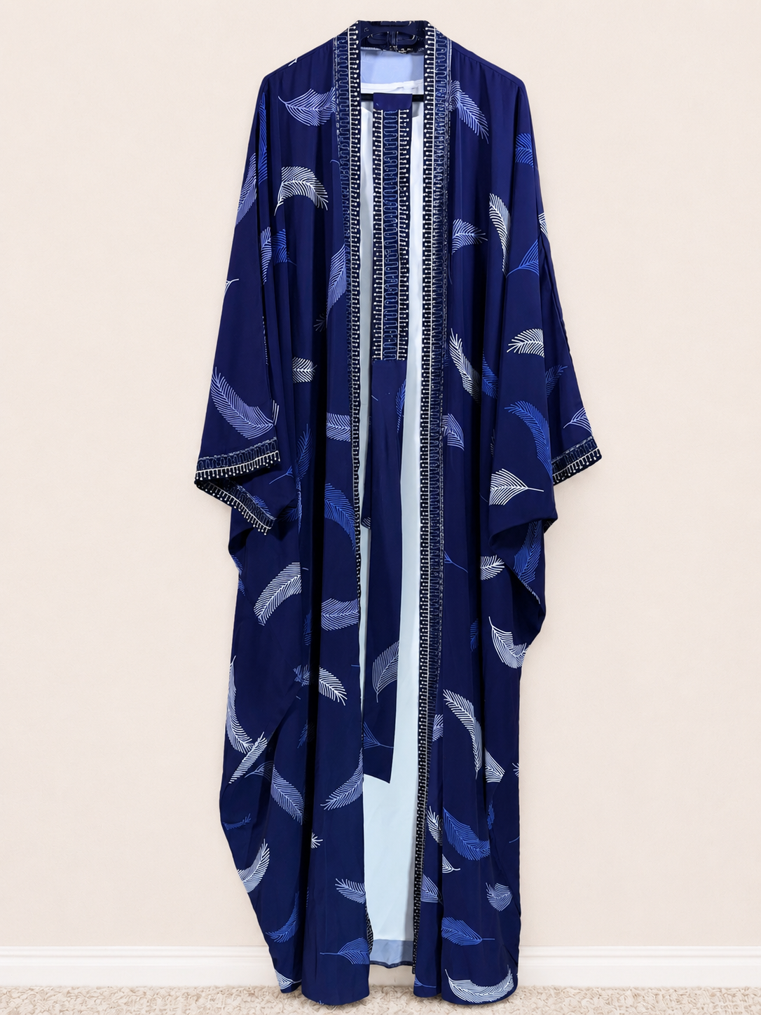 Sapphire Breeze Printed Open Abaya Set