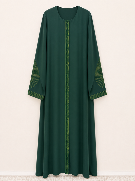 Emerald Grove Embroidered Abaya