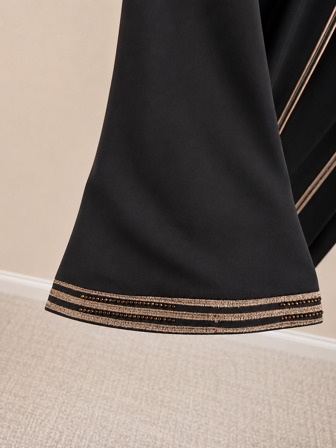 Onyx Gold Tassel Abaya