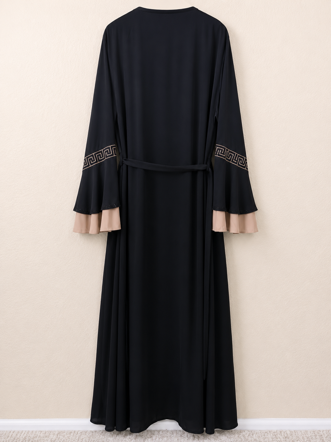 Midnight Champagne Belted Abaya Set