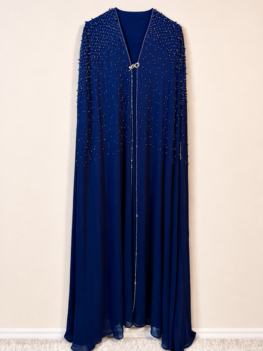 Sapphire Stardust Pearl Embellished Abaya