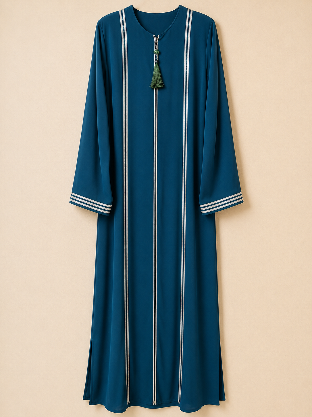 Petrol Sapphire Tassel Detail Abaya