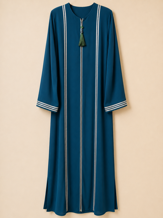 Petrol Sapphire Tassel Detail Abaya